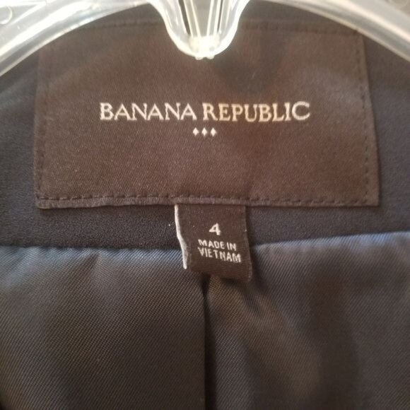 Banana Republic Womens Navy Open Drape Blazer Sz 4 Office Professional Capsule - Picture 3 of 7